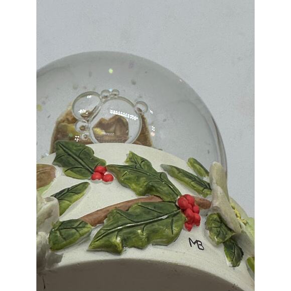 Snowglobe Snow Globe Bunny Bird House Magnolia Marjolean Bastin 4" Hallmark EUC - Picture 7 of 11
